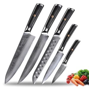 Modern Style - 5 Knives Set (C) - 73-layer Damascus (S&J Elite Series) - featured product image