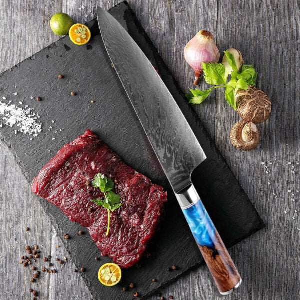 Elegant Style – 8-inch Chef Knife – 67-layer VG10 Damascus (Tsunami Series) - product image 006