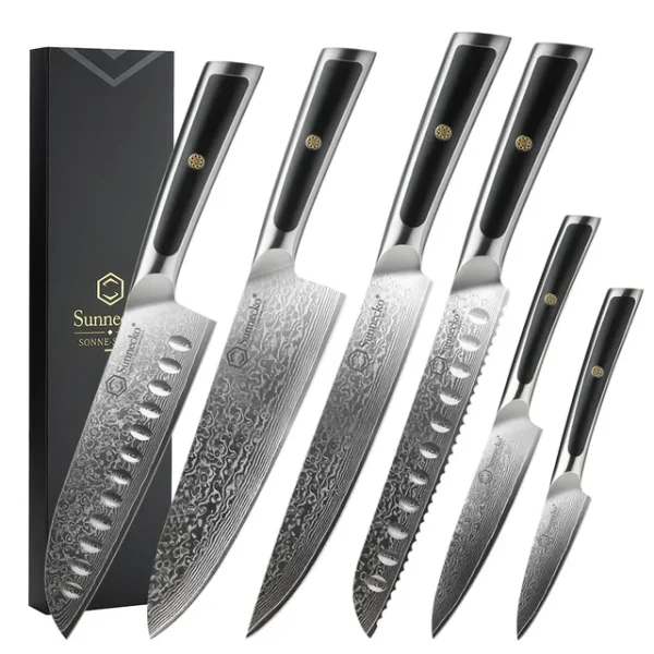Elite Style – 6 Knives Set (A) – 67-layer VG10 Damascus (Sunnecko Elite-A Series)