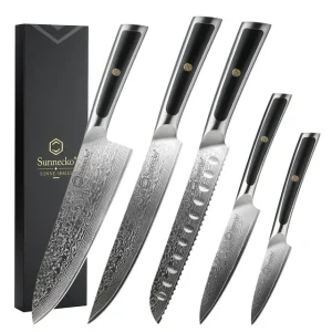 Elite Style – 5 Knives Set (A) – 67-layer VG10 Damascus (Sunnecko Elite-A Series)