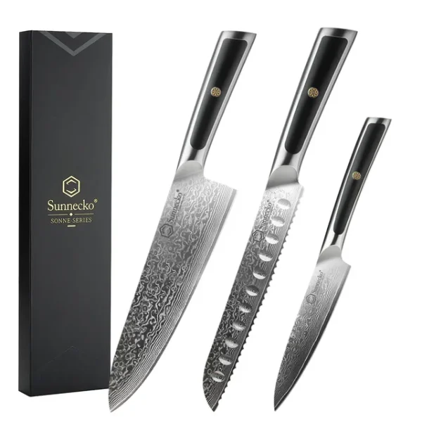 Elite Style – 3 Knives Set (B) – 67-layer VG10 Damascus (Sunnecko Elite-A Series)