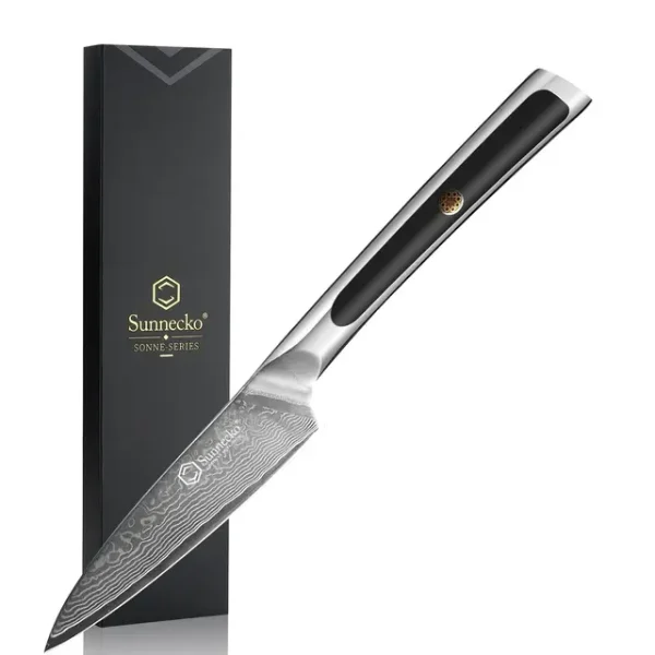 Elite Style 3.5″ Paring Knife – 67-layer VG10 Damascus (Sunnecko Elite-A Series)