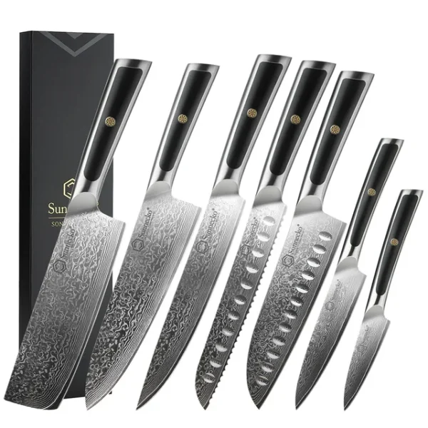 Elite Style – 7 Knives Set (A) – 67-layer VG10 Damascus (Sunnecko Elite-A Series)