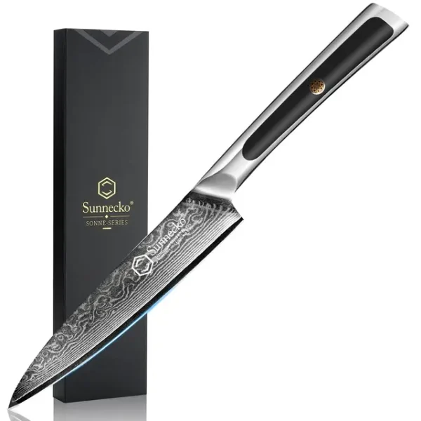 Elite Style 5″ Utility Knife – 67-layer VG10 Damascus (Sunnecko Elite-A Series)