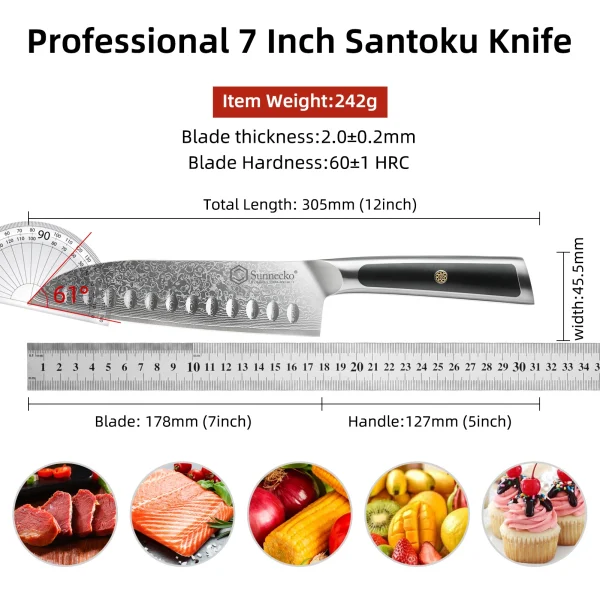 Elite Style – 6 Knives Set (A) – 67-layer VG10 Damascus (Sunnecko Elite-A Series) - Image 5